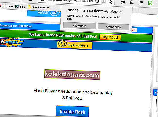 tillad en flash Microsoft Edge, hvordan aktiverer jeg Adobe Flash Player i Windows 10