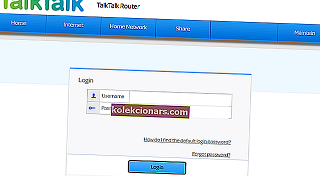 Stránka routeru TalkTalk s chybou nat / ps4 nat se nezdařila