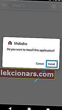 tryk for at installere Mobdro APK