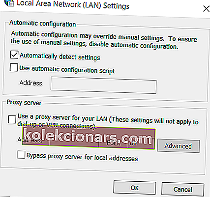 Kohtvõrgu (LAN) seadete aken netflixi tõrkekood m7353-5101