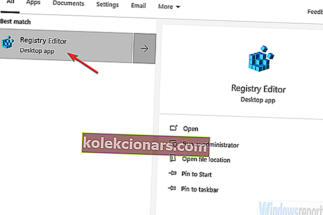 avatud registriredaktor keelake kiire käivitamise Windows 10 register