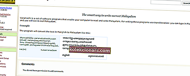 Software pro psaní Varamozhi malayalam