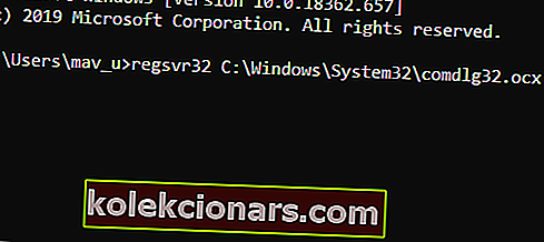 Příkaz regsver32 pro 32bitovou chybu systému Windows comdlg32.ocx Windows 10