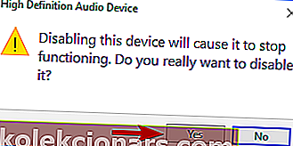 potvrďte zakázání zařízení Laptop žádný zvuk, nepodařilo se přehrát testovací tón