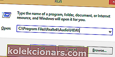 Suorita ikkuna Realtek HD Audio Manager ei avaudu