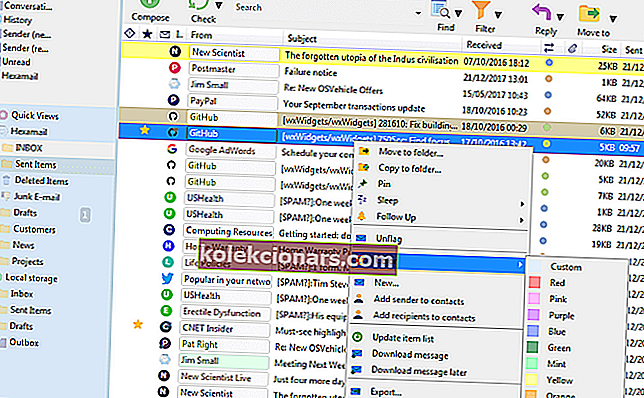 tok hexamailů nejlepší e-mailoví klienti Windows 10