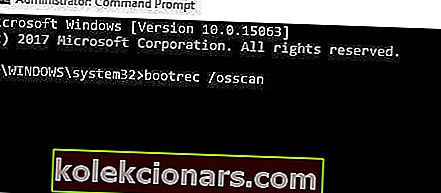 Zilais nāves ekrāns bad_system_config_info bootrec / osscan