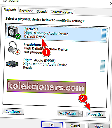 Audio gjengivere feil høyttalere proprieties windows 10