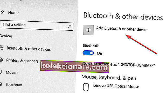 Lisää Bluetooth tai muu laite