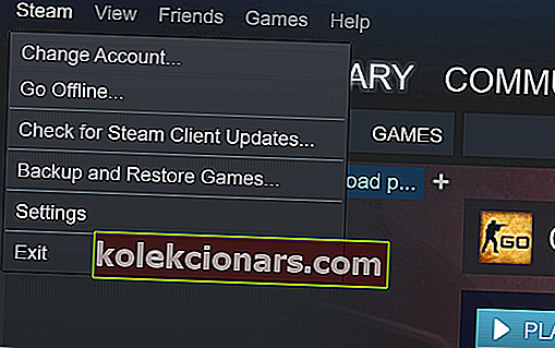 Steam-asetukset pysäyttävät automaattisen päivityksen