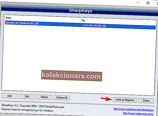 εγγραφή στο μητρώο sharpkeys απενεργοποιήστε το κλειδί των Windows