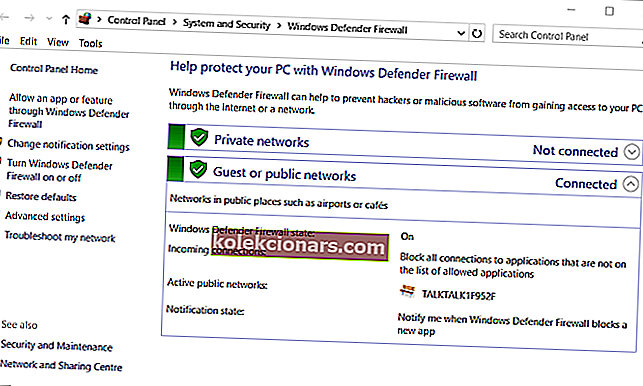 2002 m. „Windows Defender“ užkardos programėlės „ffxiv“ klaida