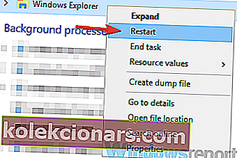 genstart Windows Explorer mørkt tema