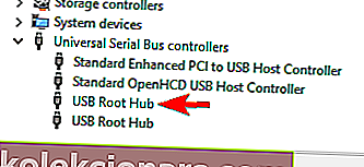 USB root hub thiết bị thuộc tính quản lý thiết bị