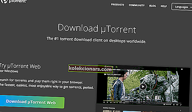 uTorrent-lataussivu avaa torrentoituja tiedostoja [Windows 10 & Mac]