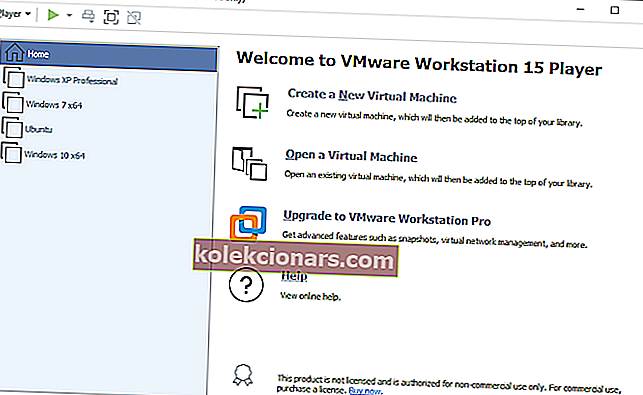 Rozhraní pracovní stanice VMware