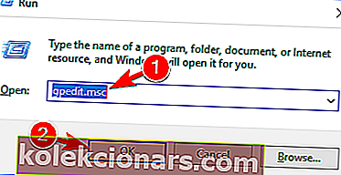 gpedit.msc kør vindue Msmpeng.exe overdreven brug af disk