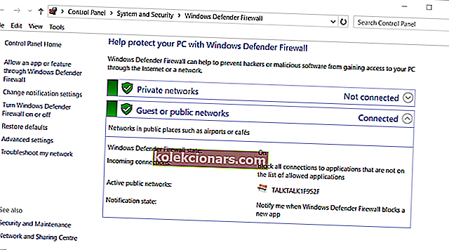 Windows Defenderin palomuurisovellus ffxiv ei pysty suorittamaan version tarkistusta / päivitystä