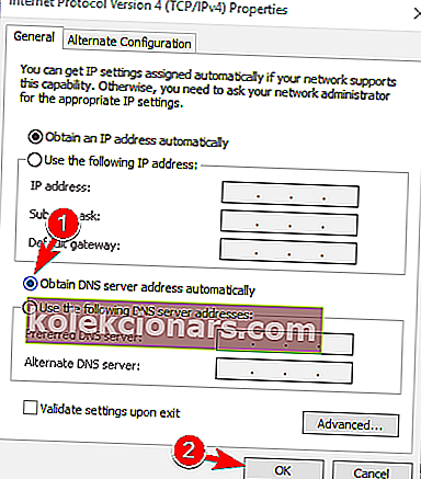 automaticky získat adresu IP a server DNS