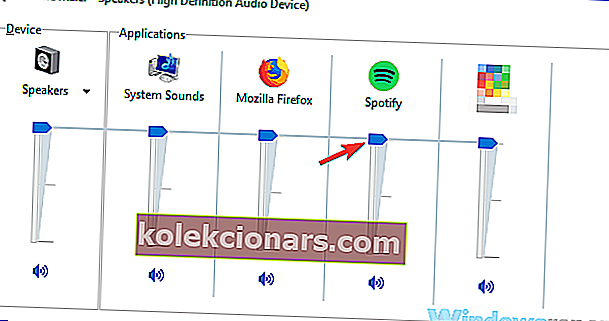 aplikace audio mixer reproduktory notebooku žádný zvuk