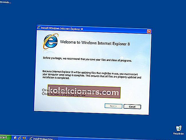 internetový prohlížeč Windows XP