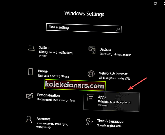 Windows-indstillinger apps-knap - Sedlauncher.exe retter høj CPU-brug