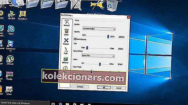 „raketdock Windows 10“ programų paleidimo priemonės