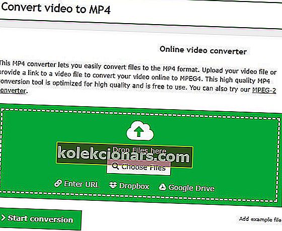 konvertere video til MP4 med online video konverter