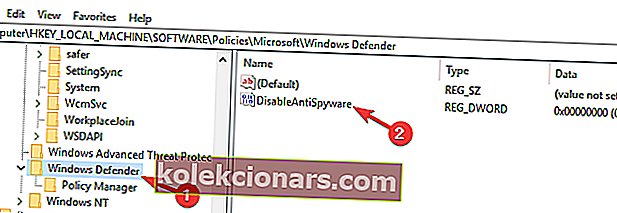 Nelze zapnout Windows Defender Windows 8