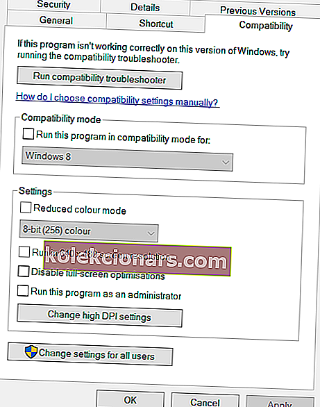 Spad na kartě Kompatibilita 3 Windows 10