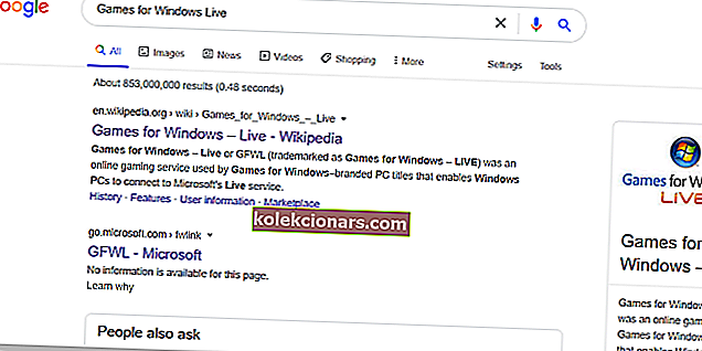 Spil til Windows Live søgefald 3 vinduer 10