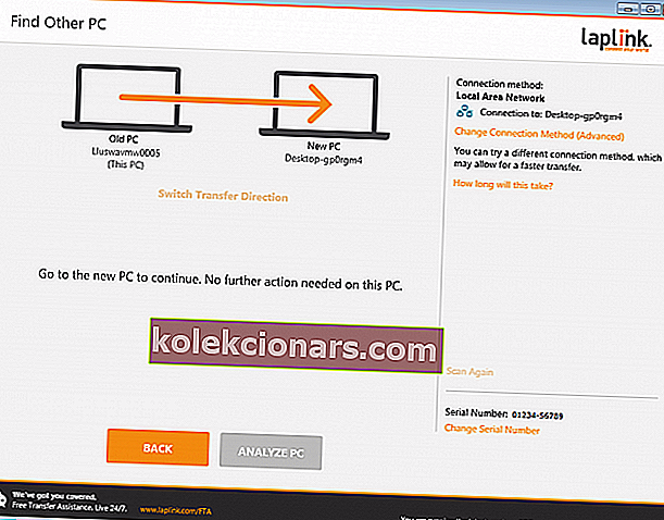 χρησιμοποιήστε το laplink pcmover για να μεταφέρετε το λειτουργικό σύστημα