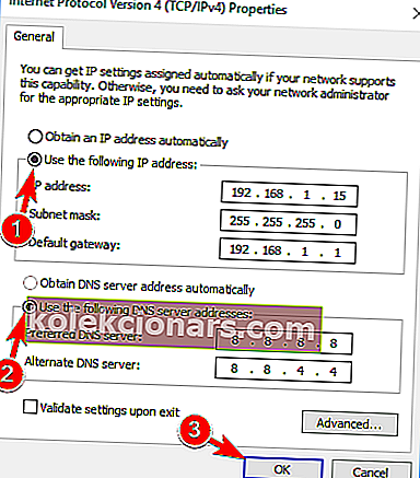 Ethernet nima veljavnega naslova IP
