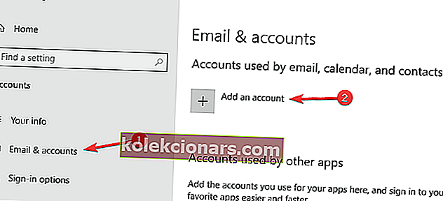 Legg til en konto-knapp Outlook-datafilen er ikke tilgjengelig 