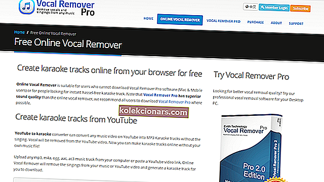 Online Vocal Remover laulu poisto-ohjelmisto