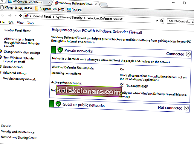 Windows Defender ugunsmūra sīklietotne vietējais ierīces nosaukums jau tiek izmantots Windows 10