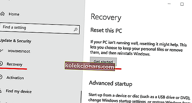 resetujte tento počítač podľa pokynov v referenčných pamätiach Windows 10