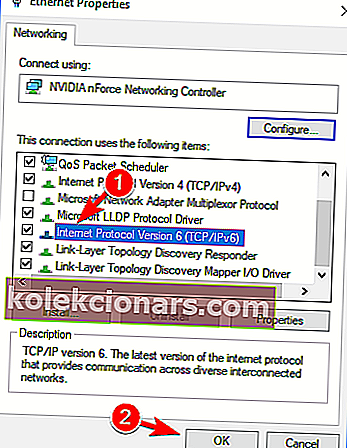 ентхернет својства Интернет протокол верзија 6 Скуп фолдера није могуће отворити