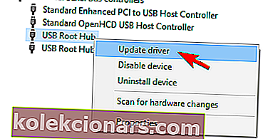 USB nefunguje Správce zařízení s aktualizací ovladače Windows Code 43